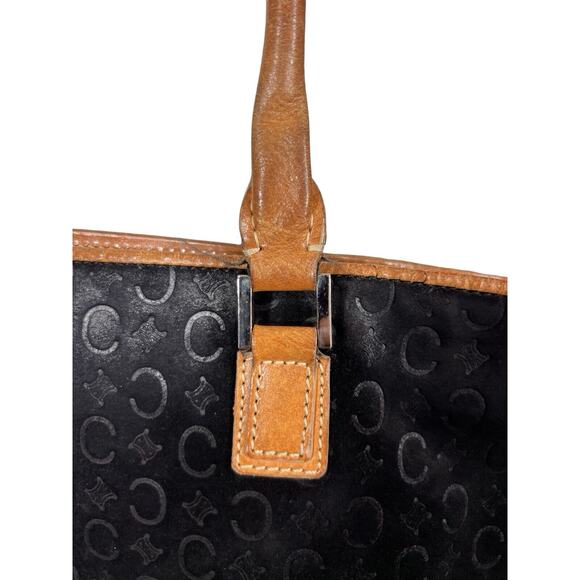 Celine Suede Shoulder Bag Bucket Bag Black Vintage - Picture 2 of 16